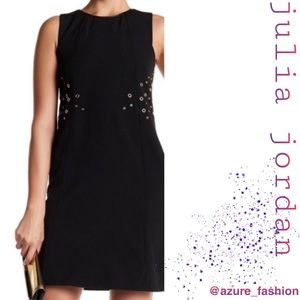 JULIA JORDAN Black Grommet Sleeveless MIDI Dress with Pockets!